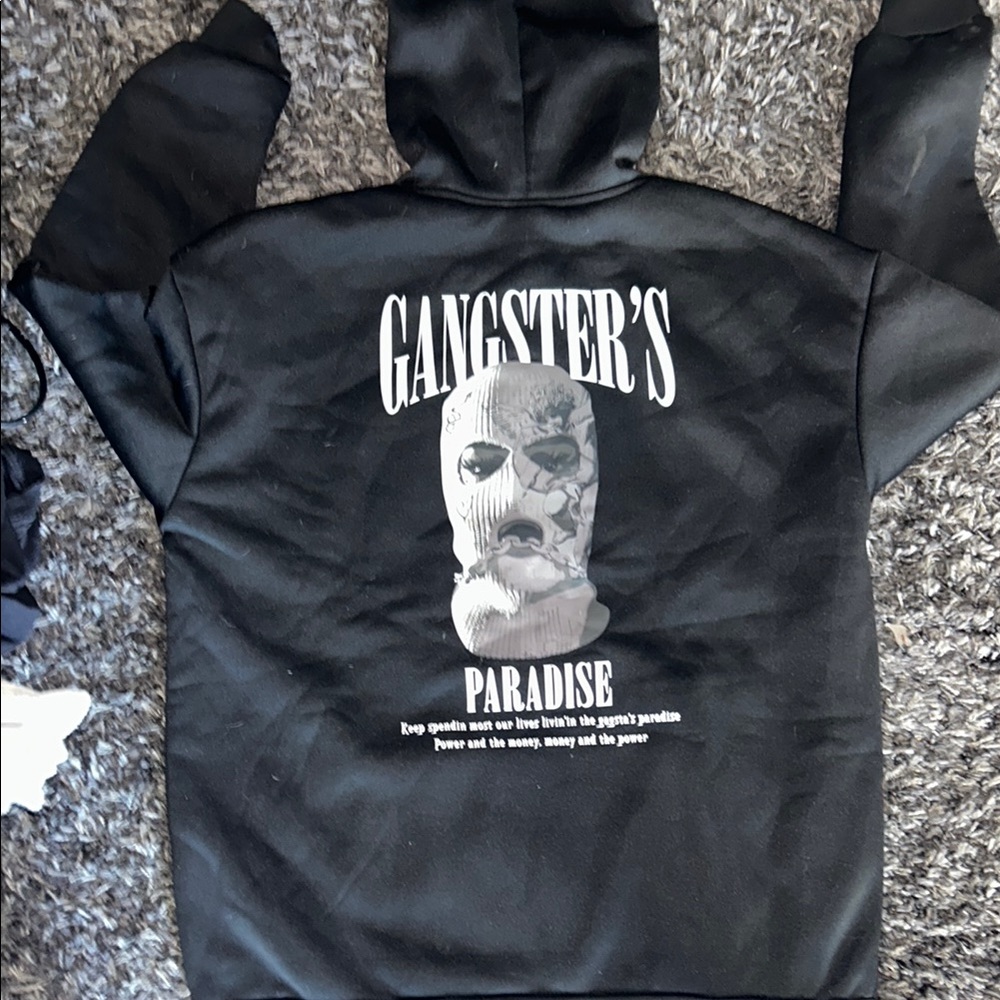 Black Gangster's Paradise Hoodie NEW ๐ SIZE XL - Picture 2 of 2